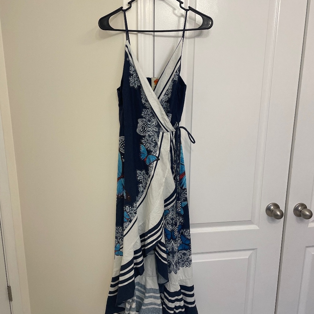 FARM Rio Bobomar Butterfly Print Wrap Dress